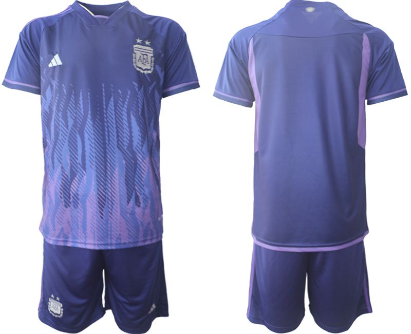Men 2022 World Cup National Team Argentina away purple blank Soccer Jersey->argentina jersey->Soccer Country Jersey